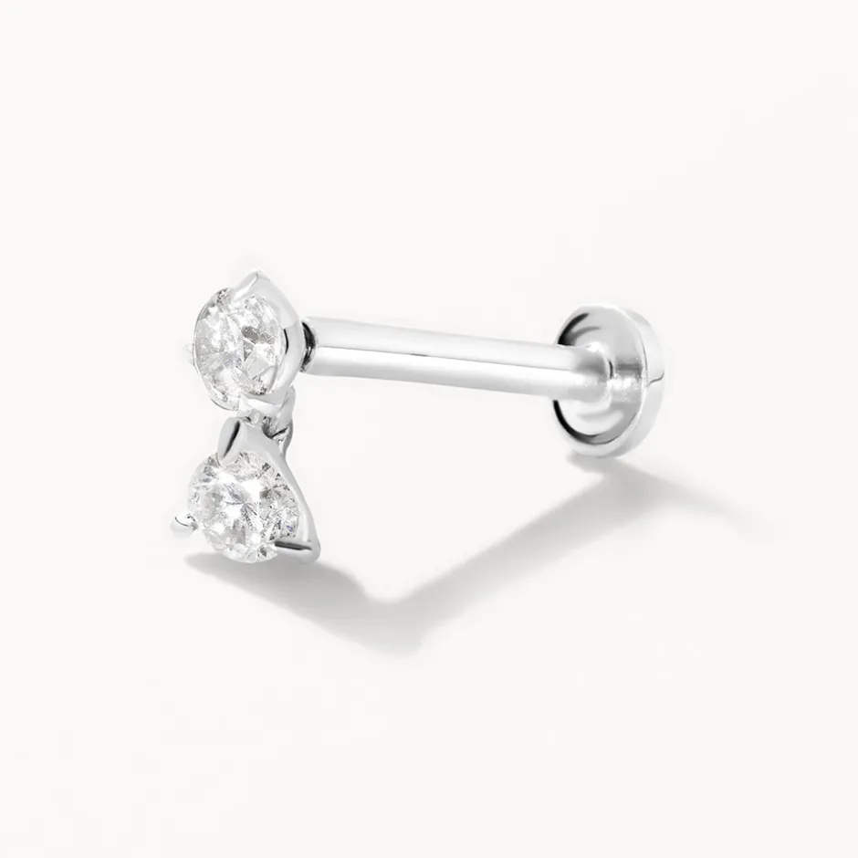 New Diamond Drop Helix Single Stud Earring in Silver Best Selling Gifts | Gifts For Her