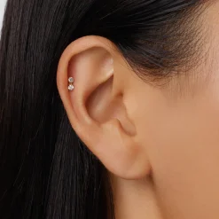 Discount Diamond Drop Helix Single Stud Earring in 10k Gold Best Selling Gifts | Gifts For Her