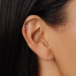New Diamond Drop Helix Single Stud Earring in Silver Best Selling Gifts | Gifts For Her