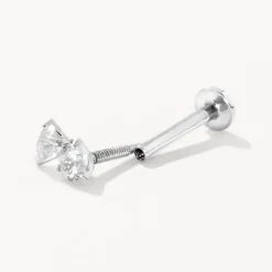 New Diamond Drop Helix Single Stud Earring in Silver Best Selling Gifts | Gifts For Her
