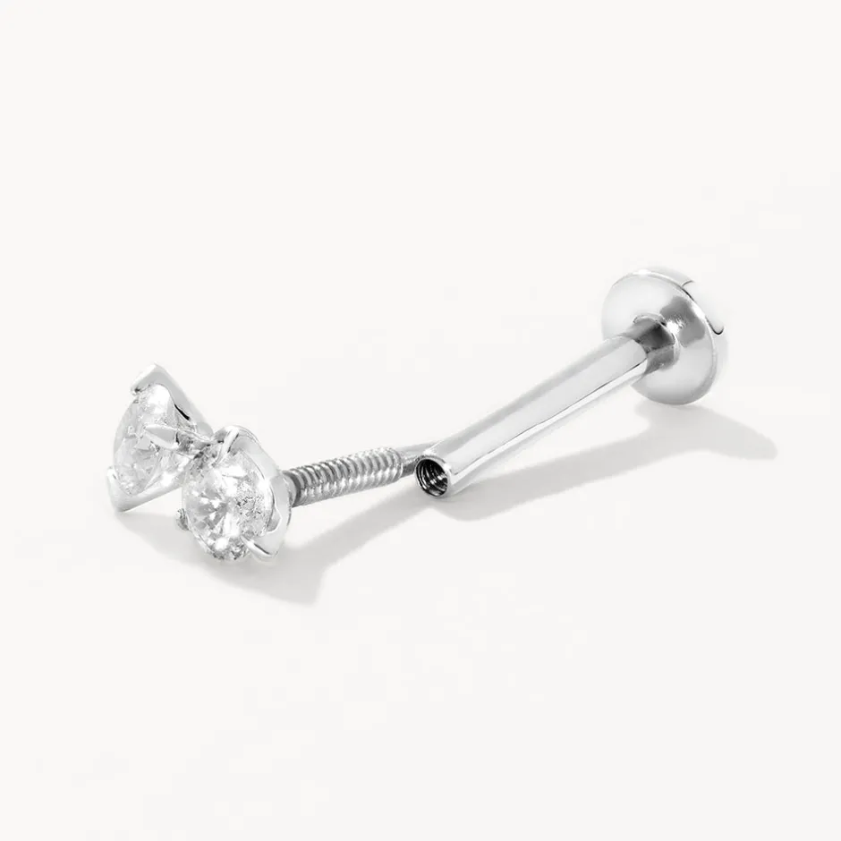 New Diamond Drop Helix Single Stud Earring in Silver Best Selling Gifts | Gifts For Her