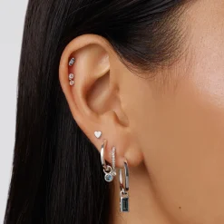 New Diamond Drop Helix Single Stud Earring in Silver Best Selling Gifts | Gifts For Her