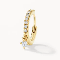 Clearance Diamond Drop Single Huggie Earring in 10k Gold Best Selling Gifts | Gifts For Her