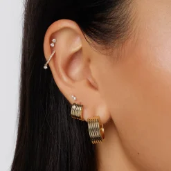 Clearance Diamond Drop Single Huggie Earring in 10k Gold Best Selling Gifts | Gifts For Her