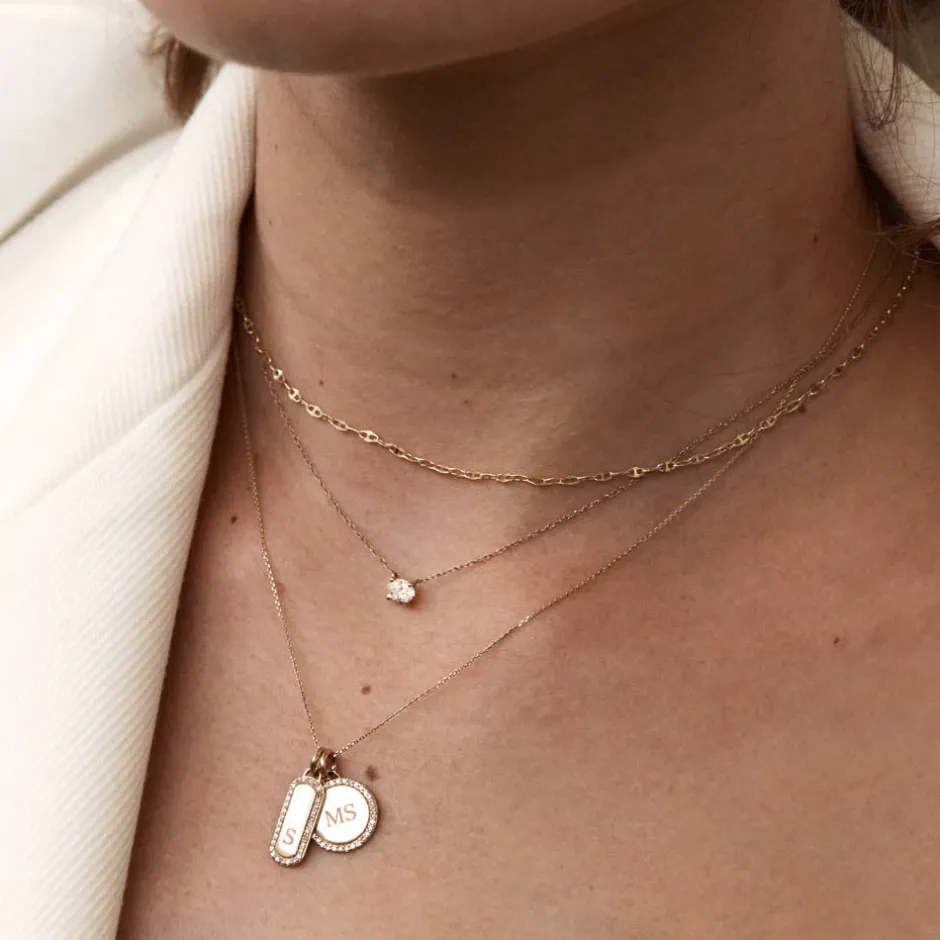 Outlet Diamond Engravable Bar Necklace in 10k Gold Bridal Gifts | Family Gifts
