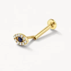 Outlet Diamond Evil Eye Helix Single Stud Earring in 10k Gold Best Selling Gifts | Symbolic Jewellery