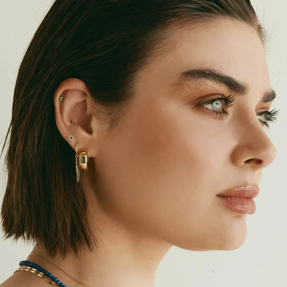 Outlet Diamond Evil Eye Helix Single Stud Earring in 10k Gold Best Selling Gifts | Symbolic Jewellery