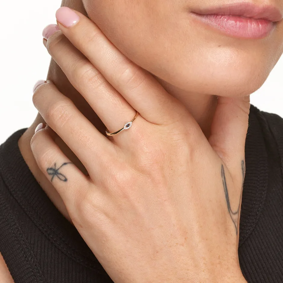 Hot Diamond Evil Eye Ring in 10k Gold Symbolic Jewellery | Natural Diamonds