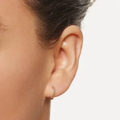 Discount Diamond Fine Wave Huggie Earrings in 10k Gold Best Selling Gifts | Under $500