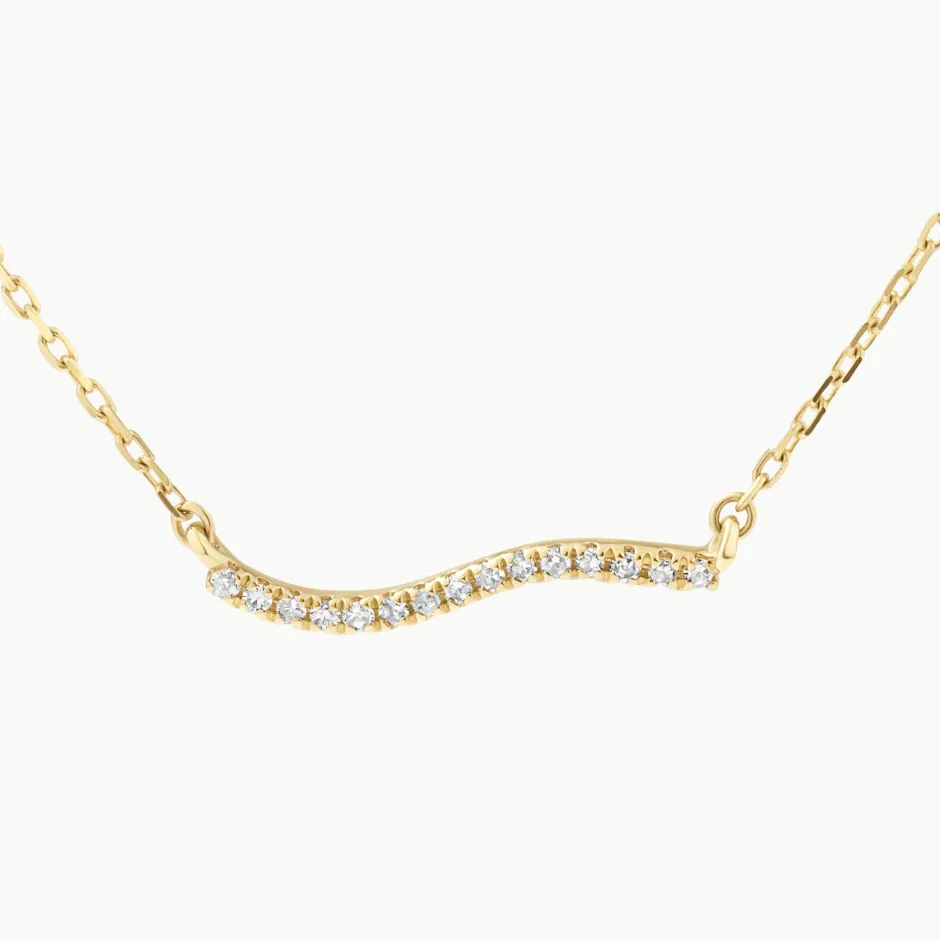 Discount Diamond Fine Wave Necklace in 10k Gold Best Selling Gifts | Under $300
