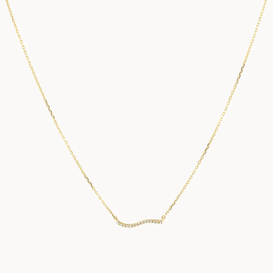Discount Diamond Fine Wave Necklace in 10k Gold Best Selling Gifts | Under $300