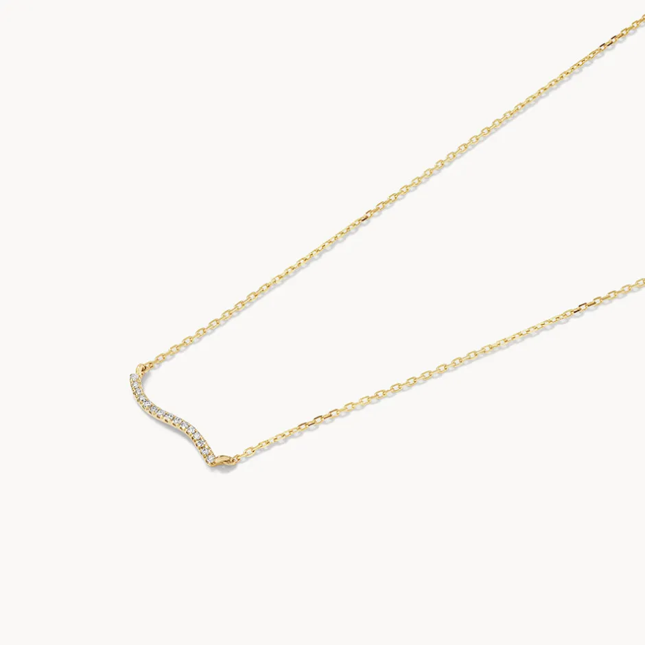 Discount Diamond Fine Wave Necklace in 10k Gold Best Selling Gifts | Under $300