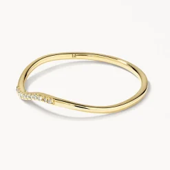 Fashion Diamond Fine Wave Stacker Ring in 10k Gold Best Selling Gifts | Under $300