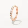 New Diamond Helix Huggie Single Earring in 10k Rose Gold Natural Diamonds | 10k Rose Gold