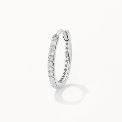 Online Diamond Helix Huggie Single Earring in Silver Gifts For Him | Bridal Gifts