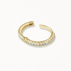 Online Diamond Helix Huggie Single Earring in 10k Gold Gifts For Him | Bridal Gifts