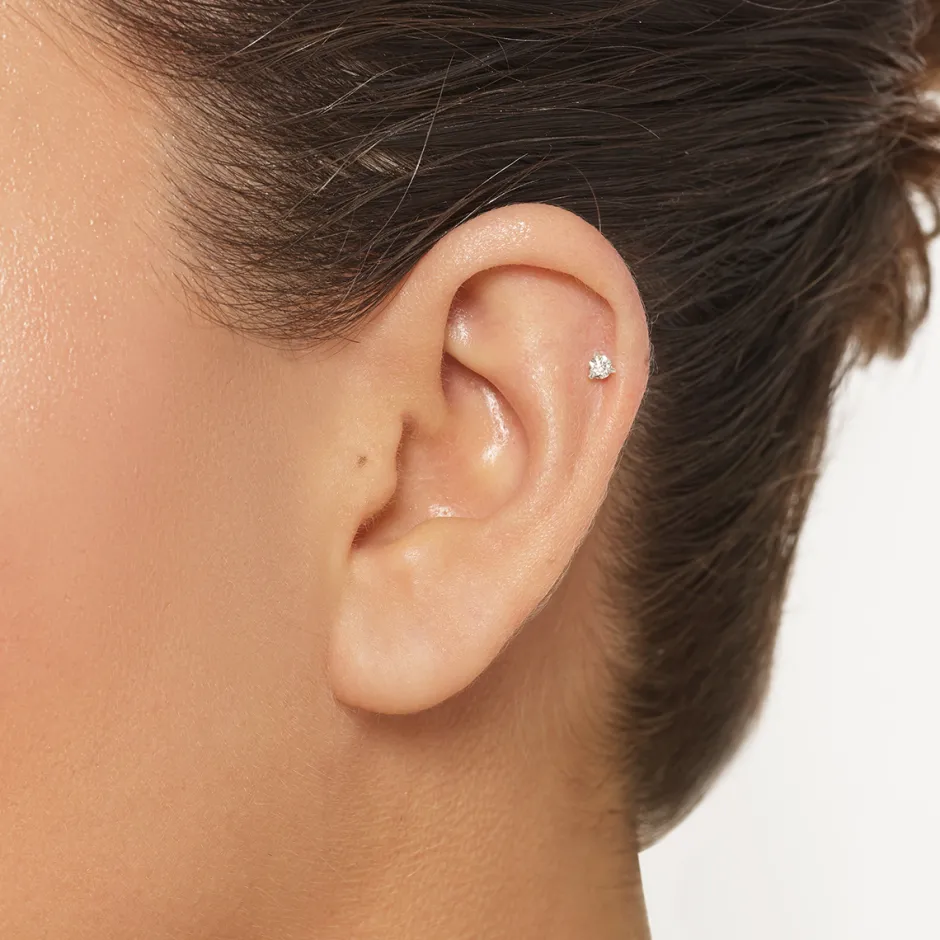 Clearance Diamond Helix Single Stud Earring in Silver Best Selling Gifts | Gifts For Him