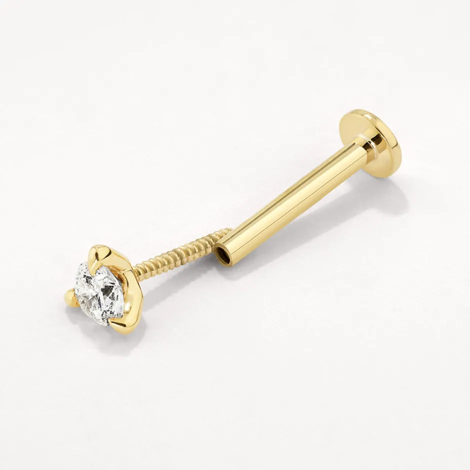 Online Diamond Helix Single Stud Earring in 10k Gold Best Selling Gifts | Gifts For Him