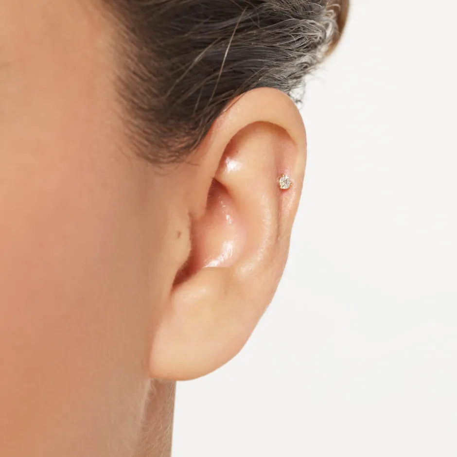 Online Diamond Helix Single Stud Earring in 10k Gold Best Selling Gifts | Gifts For Him