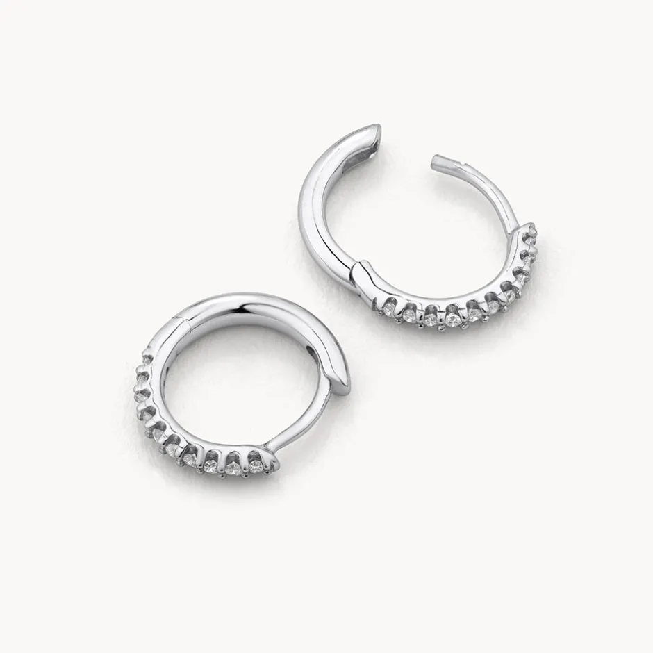 Fashion Diamond Huggie Earrings in Silver Best Selling Gifts | Gifts For Her