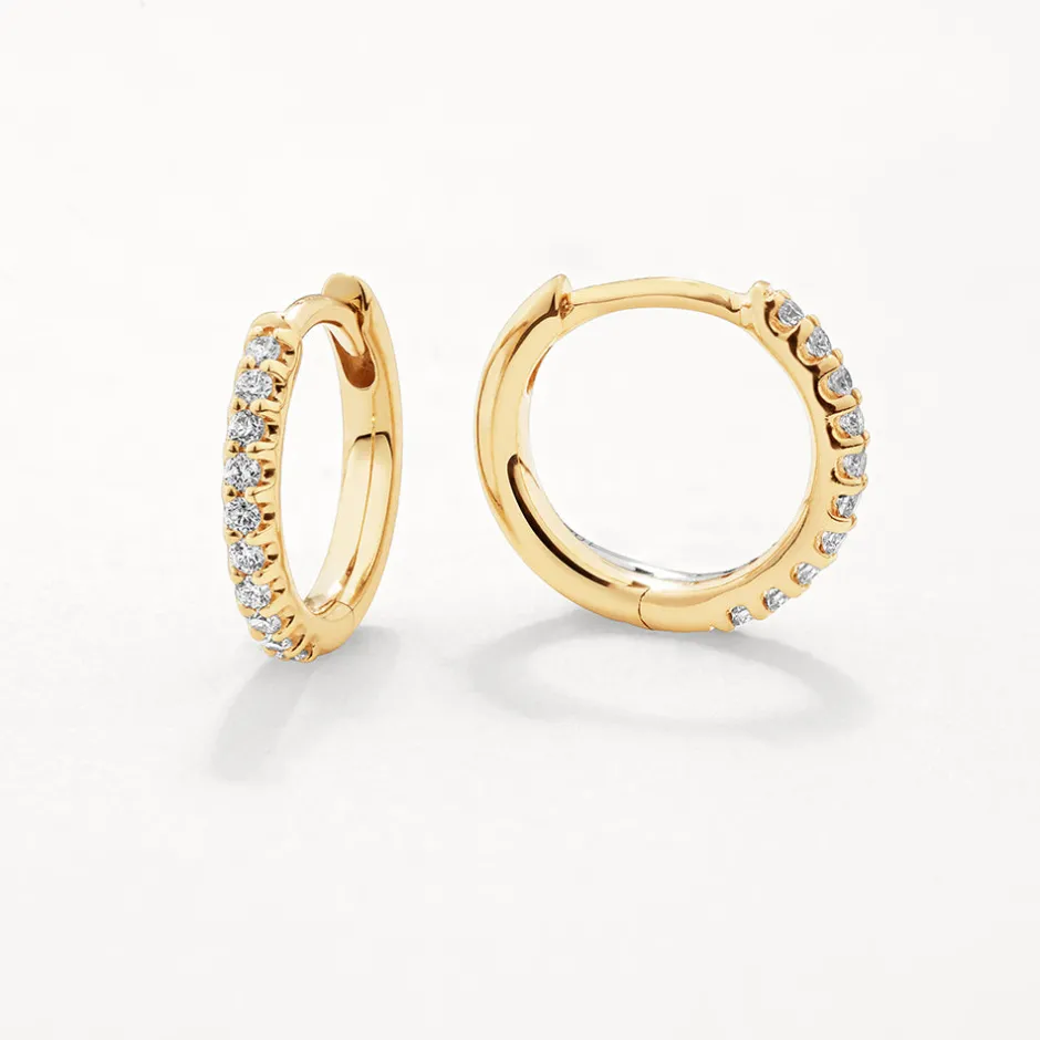 Best Diamond Huggies in 10k Gold Best Selling Gifts | Gifts For Her