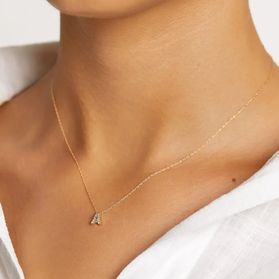 New Diamond Letter A Necklace in 10k Gold Best Selling Gifts | Gifts For Her