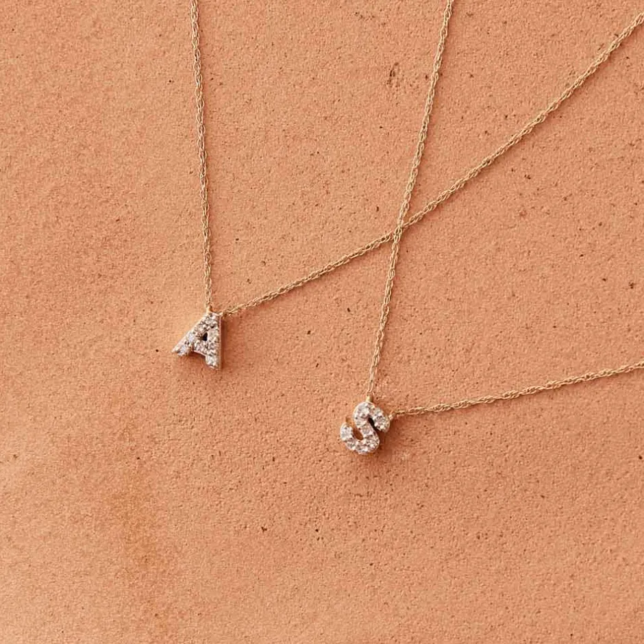 New Diamond Letter A Necklace in 10k Gold Best Selling Gifts | Gifts For Her