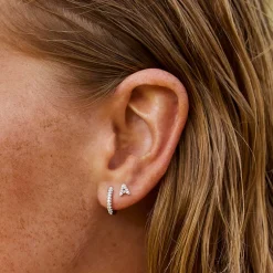 Fashion Diamond Letter A Single Stud Earring in 10k Gold Best Selling Gifts | Gifts For Her