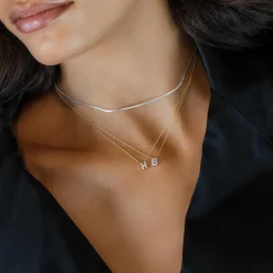 Hot Diamond Letter B Necklace in 10k Gold Gifts For Her | Bridal Gifts