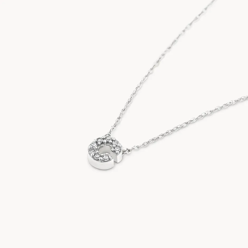 Clearance Diamond Letter C Necklace in Silver Bridal Gifts | Letter Jewellery