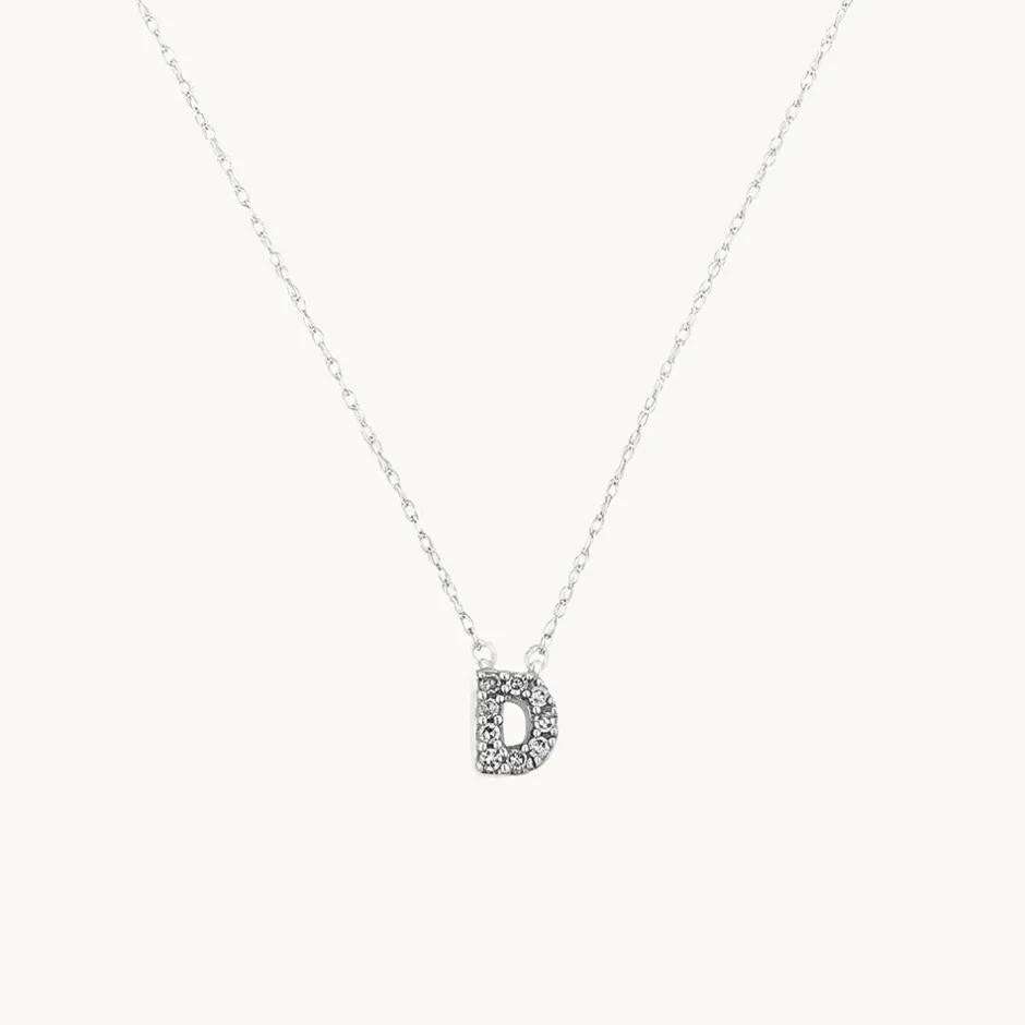 Sale Diamond Letter D Necklace in Silver Bridal Gifts | Letter Jewellery