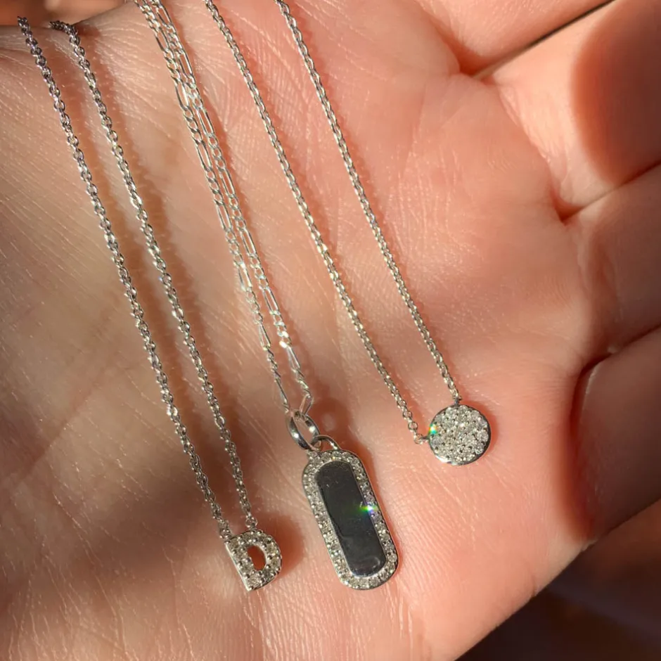 Sale Diamond Letter D Necklace in Silver Bridal Gifts | Letter Jewellery