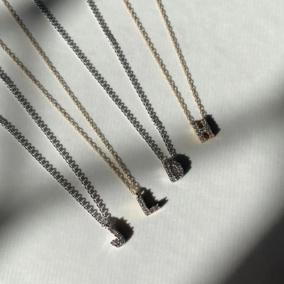 Sale Diamond Letter D Necklace in Silver Bridal Gifts | Letter Jewellery