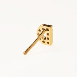 Fashion Diamond Letter D Single Stud Earring in 10k Gold Bridal Gifts | Letter Jewellery