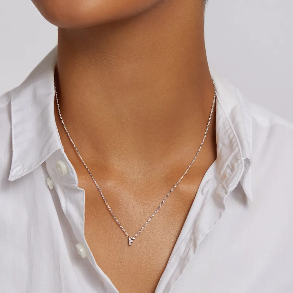 Hot Diamond Letter F Necklace in Silver Bridal Gifts | Letter Jewellery