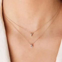 Clearance Diamond Letter F Necklace in 10k Gold Bridal Gifts | Letter Jewellery