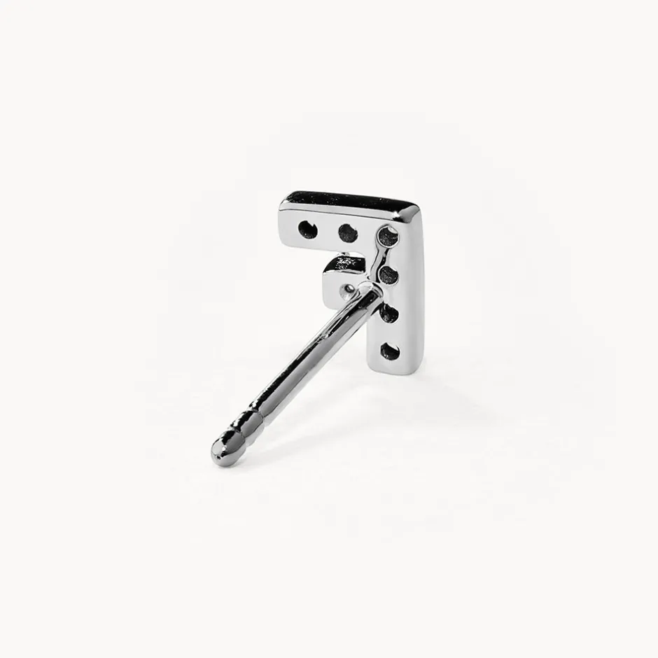 Sale Diamond Letter F Single Stud Earring in Silver Bridal Gifts | Letter Jewellery