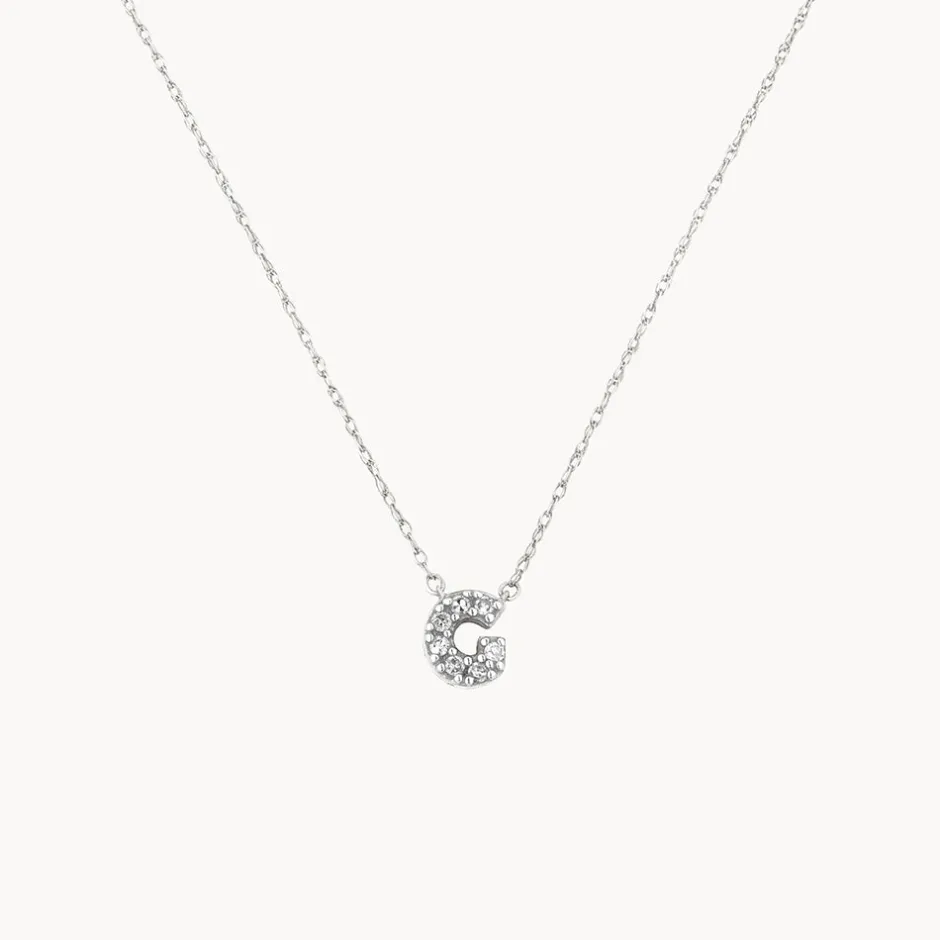 Sale Diamond Letter G Necklace in Silver Bridal Gifts | Letter Jewellery