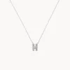 Clearance Diamond Letter H Necklace in Silver Letter Jewellery | Natural Diamonds