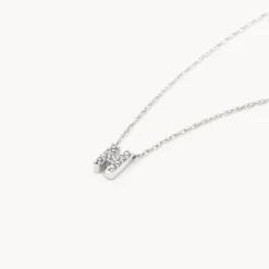 Clearance Diamond Letter H Necklace in Silver Letter Jewellery | Natural Diamonds