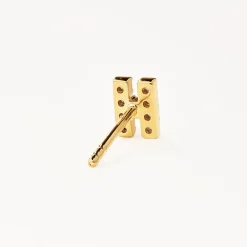 Hot Diamond Letter H Single Stud Earring in 10k Gold Letter Jewellery | Natural Diamonds