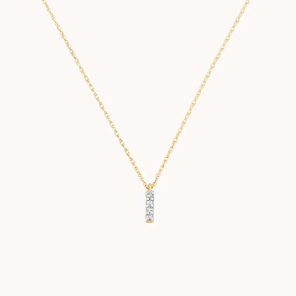 Sale Diamond Letter I Necklace in 10k Gold Letter Jewellery | Natural Diamonds