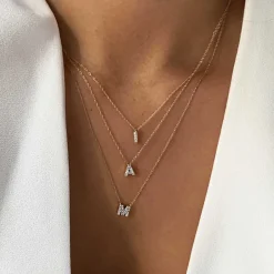 Sale Diamond Letter I Necklace in 10k Gold Letter Jewellery | Natural Diamonds
