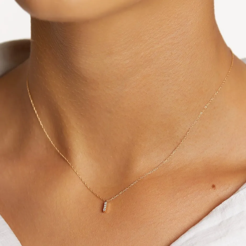 Sale Diamond Letter I Necklace in 10k Gold Letter Jewellery | Natural Diamonds