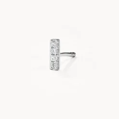 Fashion Diamond Letter I Single Stud Earring in Silver Letter Jewellery | Natural Diamonds