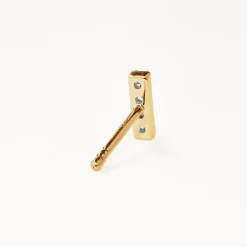 Online Diamond Letter I Single Stud Earring in 10k Gold Letter Jewellery | Natural Diamonds