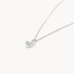 Sale Diamond Letter J Necklace in Silver Letter Jewellery | Natural Diamonds