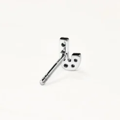 Clearance Diamond Letter J Single Stud Earring in Silver Letter Jewellery | Natural Diamonds