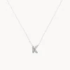 Online Diamond Letter K Necklace in Silver Letter Jewellery | Natural Diamonds