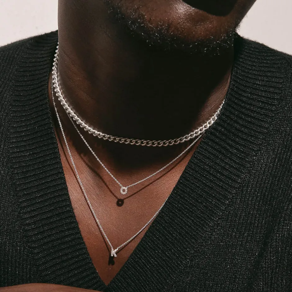 Online Diamond Letter K Necklace in Silver Letter Jewellery | Natural Diamonds